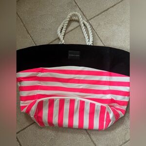 Victoria's Secret Neon Pink and Black Tote